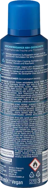 Антиперспирант-спрей Balea MEN Fresh 200 мл с ментолом и мятным маслом, защита до 48 часов 4070765014716 фото