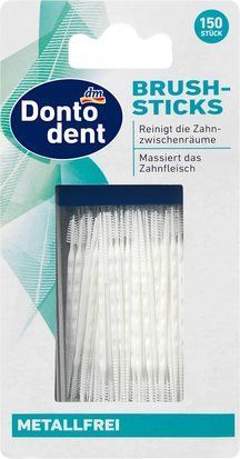 Щіточки міжзубні Dontodent brush-sticks: 150 шт, масаж ясен (Німеччина) 4066447705126 фото
