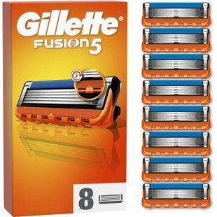 Змінні касети для гоління (леза картриджі) чоловічі Gillette Fusion5 8 шт 8006540989197 фото
