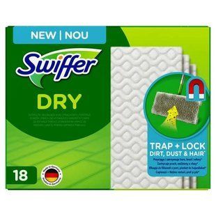 Сменные сухие салфетки для швабры Swiffer dry 18 шт 8006540307908 фото