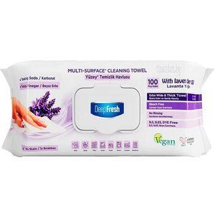 Вологі серветки для прибирання DEEP FRESH Multi Surface Lavender, 100 шт 8681554633474 фото