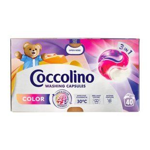 Капсулы для стирки цветных вещей Coccolino 3-в-1, 40 шт 8720181512889 фото