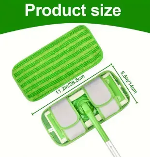 Многоразовая микрофибра для швабры Swiffer на липучках (14 &times; 28.5 см) Зеленая 80065400000 фото