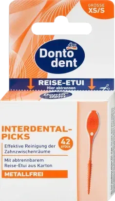 Інтердентальні піки з щетинками Dontodent, XS/S, без металу, 42 шт &mdash; еластичні, дбайливі до ясен 4066447569476 фото