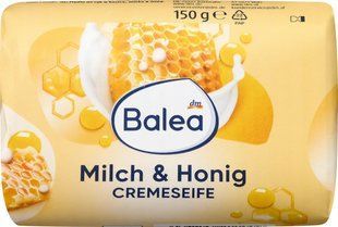 Balea Cremeseife Milch & Honig 150 г крем-мыло с молоком и медом, нежное очищение + увлажнение 4067796211009 фото