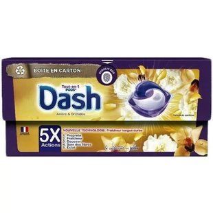 Капсулы Dash 5-в-1 Ambre & Orchidee, 35 шт очистка, защита цвета, аромат амбры и орхидеи 8700216114189 фото
