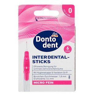 Міжзубні йоржики Dontodent (0,4 мм ISO0 рожеві), 6 шт 4067796110005 фото