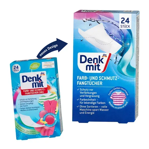 Абсорбирующие салфетки для стирки Denkmit цветных изделий 24 шт( Защита Цвета) 4066447236125 фото