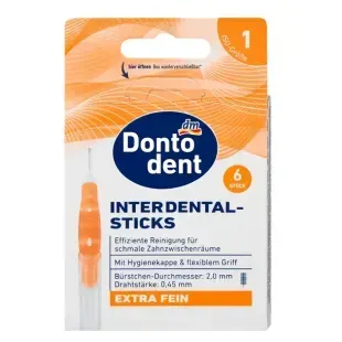 Міжзубні йоржики Dontodent (0,45 мм ISO1 оранжеві), 6 шт 4067796110029 фото