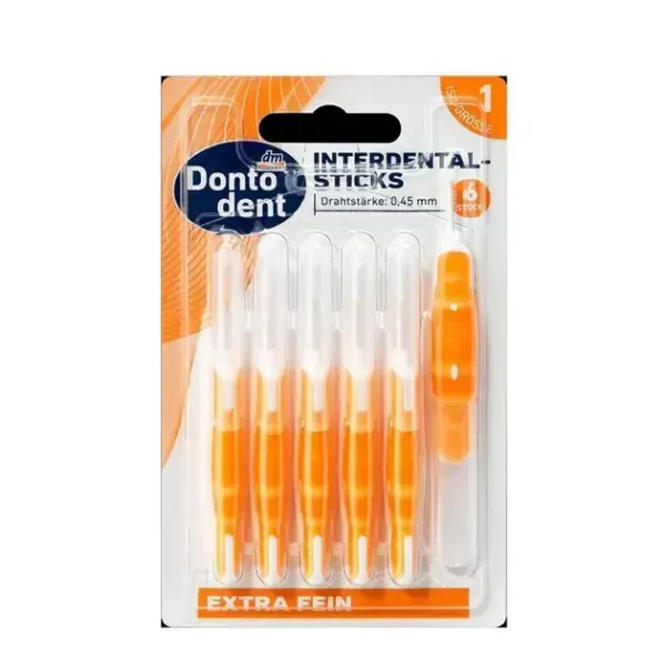 Міжзубні йоржики Dontodent (0,45 мм ISO1 оранжеві), 6 шт 4067796110029 фото