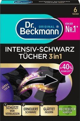 Салфетки Dr. Beckmann 3 в 1 для обновления черного цвета и ткани 6 шт 4008455060811 фото