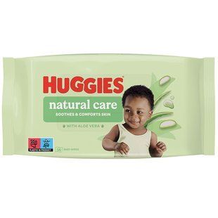 Влажные салфетки Huggies Natural Care, 56 шт &ndash; бережный уход за кожей малыша 5029053550152 фото