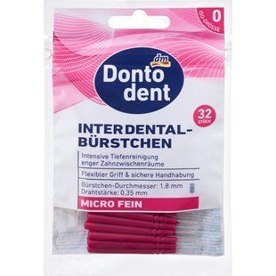 Межзубные ершики Dontodent (0,35 мм ISO0 розовые), 32 шт 4066447705188 фото