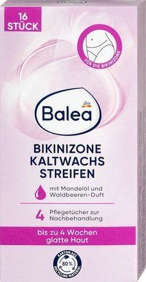 Смужки холодного воску DM Balea Bikini Line 16 шт&ensp;|&ensp;мигдальна олія, аромат лісових ягід, до 4 тижнів гладенької шкіри 4066447380187 фото