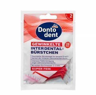Межзубные ершики Dontodent (0,4 мм ISO2 красные) угловые, 28 шт 50 фото