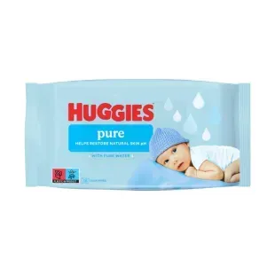 Huggies Pure детские влажные салфетки 56 шт &mdash; 99% вода, без отдушек, 0+ для чувствительной кожи 5029053550039 фото