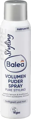 Спрей-пудра для об'єму волосся Balea Pure Styling Volumenpuder з пантенолом, без ароматизаторів, 150 мл 4066447985733 фото