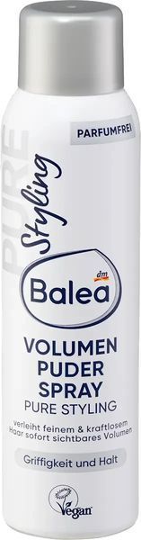 Спрей-пудра для об'єму волосся Balea Pure Styling Volumenpuder з пантенолом, без ароматизаторів, 150 мл 4066447985733 фото
