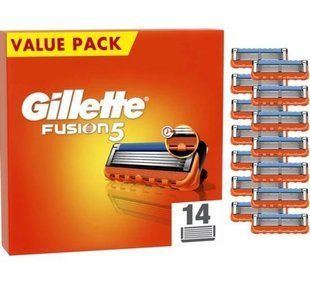 Змінні касети для гоління (леза картриджі) чоловічі Gillette Fusion5 14 шт 8700216588102 фото
