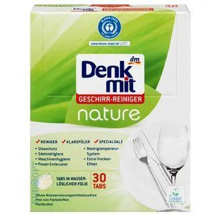 Denkmit Nature Tabs для посудомоечной машины 30 шт &mdash; эко‑формула без фосфатов, хлора и энзимов 4010355558671 фото