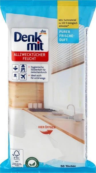 Серветки для прибирання Denkmit Pure Frische 50 шт 4066447016611 фото