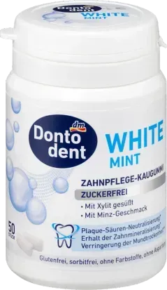 Жувальна гумка Dontodent FRESH WHITE з ксилітом м'ята 50 шт 4066447580150 фото