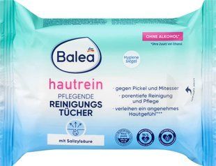 Balea Hautrein Очищающие салфетки против прыщей и черных точек с салициловой кислотой (25 шт., Германия) 4067796081961 фото