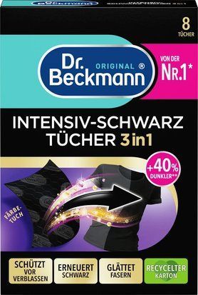 Серветки Dr. Beckmann 3 в 1 для оновлення чорного кольору та тканини 8 шт 4008455064611 фото