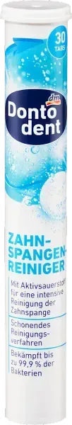 Таблетки для чищення зубних брекетів та Протезів Dontodent Zahnspangenreiniger Tabs, 60 шт 4066447748635 фото