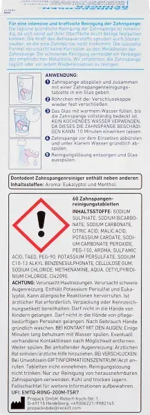Таблетки для чищення зубних брекетів та Протезів Dontodent Zahnspangenreiniger Tabs, 60 шт 4066447748635 фото