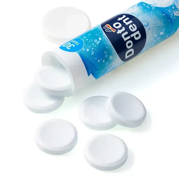 Таблетки для чищення зубних брекетів та Протезів Dontodent Zahnspangenreiniger Tabs, 60 шт 4066447748635 фото