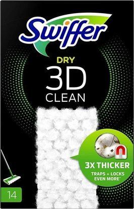 Сухие салфетки-запаски к швабре для уборки дома со свежим ароматом Swiffer Dry 3D clean 14 шт/уп 8006540001257 фото