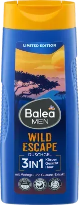 Гель для душа Balea MEN Duschgel Wild Escape 3in1 300 мл свежесть для тела лица и волос 4067796209495 фото