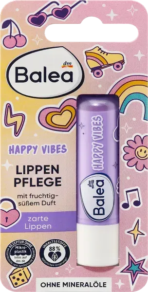 Детский бальзам для губ Balea Kids Lippenpflege Happy Vibes с маслом ши и витамином Е, 4,8 г 4066447438642 фото