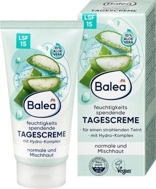 Увлажняющий дневной крем Balea SPF 15 с Aloe Vera и витамином E 50 мл 4066447428940 фото