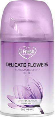 Сменный баллон для автоматического освежителя воздуха iFresh Delicate Flowers Нежные цветы, 250 мл 4820268100214 фото