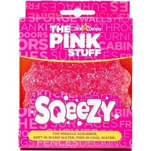 Універсальна одностороння губка-скрубер The Pink Stuff Squeezy the miracle scrubber для прибираня різних поверхонь 1 шт 5060033823439 фото