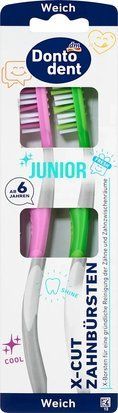 Зубная щетка детская мягкая Dontodent Junior X-Cut, 2 шт 4066447874983 фото