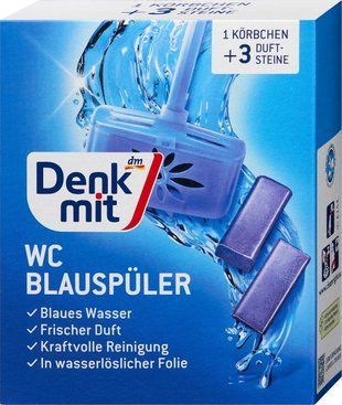 Denkmit WC-Blausp&uuml;ler блок для сливного бачка, 3 запаски &mdash; синяя вода, аромат, защита от накипи 4067796179491 фото