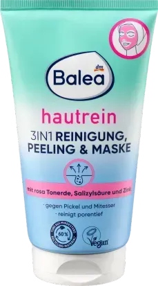 Очищение-скраб-маска Balea Reinigung Peeling & Maske 3in1 Hautrein 150 мл против прыщей и чёрных точек 4067796106749 фото