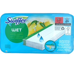 Сменные влажные салфетки для швабры Swiffer Wet с ароматом Лимона 12 шт 5413149750425 фото