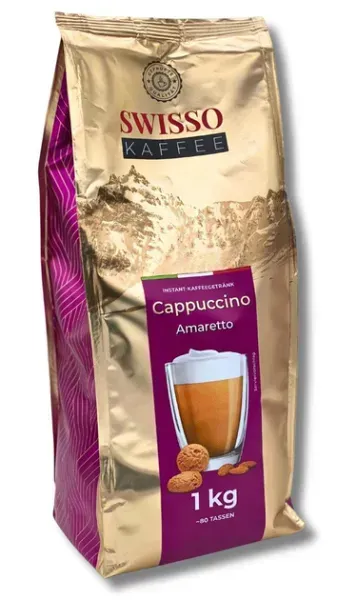 Капучино Swisso Kaffee Cappuccino Amaretto 1000 г, Германия 4260623231304 фото