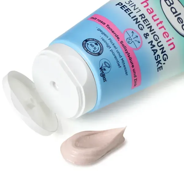 Очищення-пілінг-маска Balea Reinigung Peeling & Maske 3in1 Hautrein 150 мл проти прищів та чорних цяток 4067796106749 фото