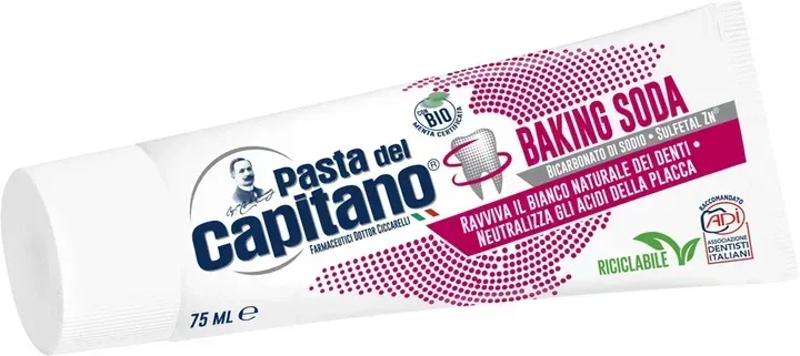 Зубная паста отбеливающая Pasta Del Capitano Baking Soda, 75 мл 8002140197000 фото
