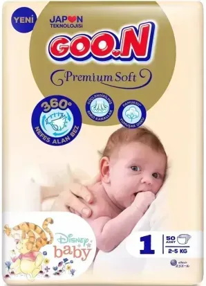 Подгузники Goo.N Premium Soft 1 (2-5 кг) 50 шт максимальный комфорт и защита для новорождённых 4902011856613 фото