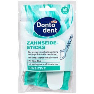 Dontodent Sensitive Флосс-зубочистки, 40 шт 4066447703627 фото