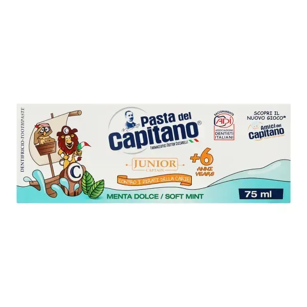 Зубна паста Pasta Del Capitano Junior Soft Mint 6+, 75 мл для дітей від 6 років 8002140035401 фото