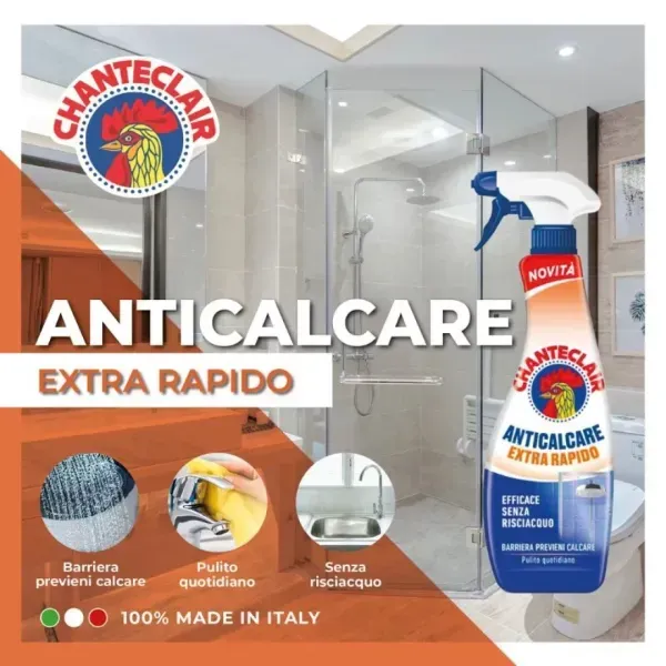 Засіб від вапняного нальоту Chanteclair Anticalcare Extra Rapido (625 мл): Професійний блиск вашої ванної за лічені хвилини 80151945183941 фото