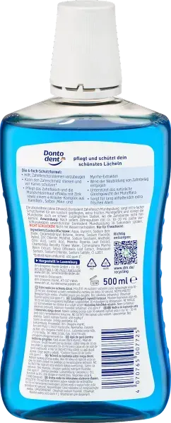 Ополаскиватель Dontodent Zahnfleisch Intensive для десен интенсивный уход (фтор 450), 500 мл 4066447705515 фото