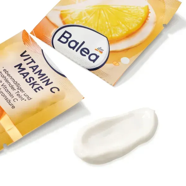 Маска для обличчя Balea Gesichtsmaske Vitamin C 16 мл 2 &times; 8 сяйво та зволоження з вітаміном С і гіалуроновою кислотою 4066447382341 фото